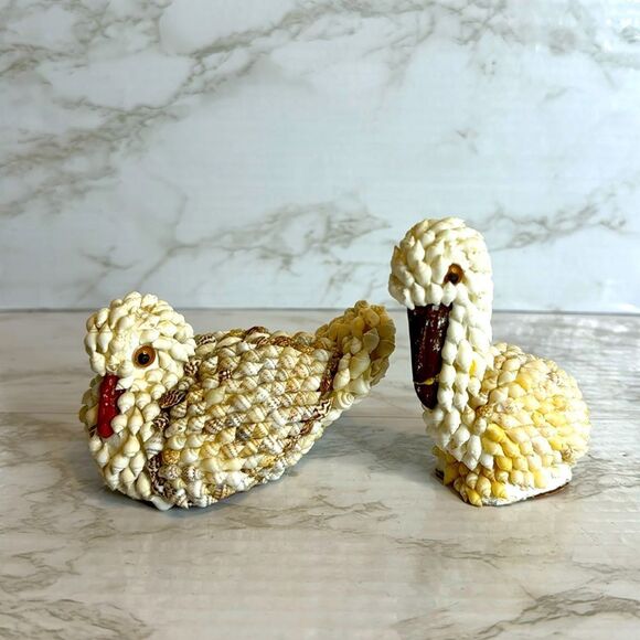 Vtg bird of shells sea shell folk art decor - Picture 1 of 8